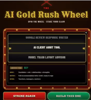 The AI Gold Rush Wheel -- Spin To Pick Your Next AI Tool
