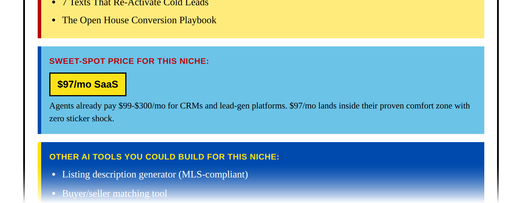 Sweet-spot price for the niche