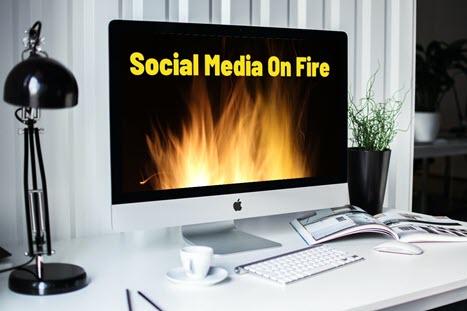 social media on fire desktop